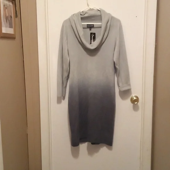 NWT - Connected Fading Shaded Gray Sweatshirt Dress - Size XL - Picture 1 of 9